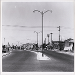 Looking north along Market Street at the newly completed instersection with Stanford Avenue in the Santa Fe district of Oakland, California