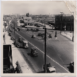 Looking east along East 12th Street at 14th Avenue in the Clinton Park district of Oakland, California