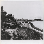 Lake Merritt viewed from Lakeshore Avenue and Hanover Street in the Peralta Heights district of Oakland, California