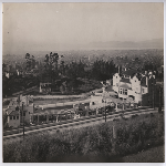 View from the East Bay Hills overlooking north Oakland, South Berkeley, and the San Francisco Bay in the Claremont district of Oakland, California