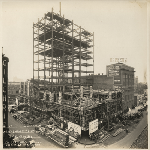 Southwest view of the Athens Athletic Club under construction in Oakland, California