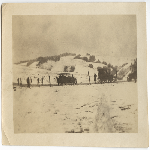 People enjoying rare snowfall in Leona Heights district of Oakland, California