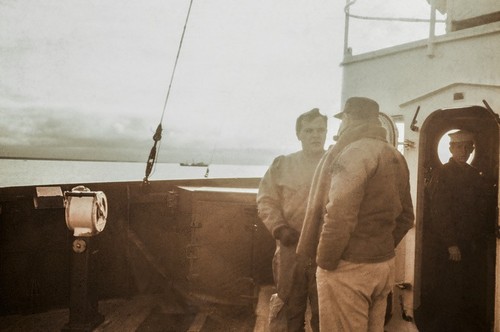 Oceanographers and crew aboard the USS Burton Island