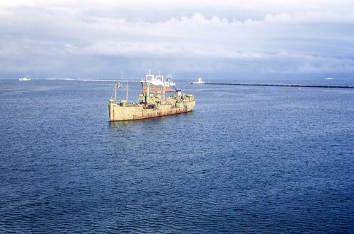 Ships observed from the deck of a Scripps Institution of Oceanography research vessel