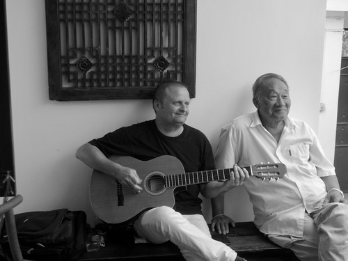 Henrik and Yang Lu's father at party in Dali house 1 of 2