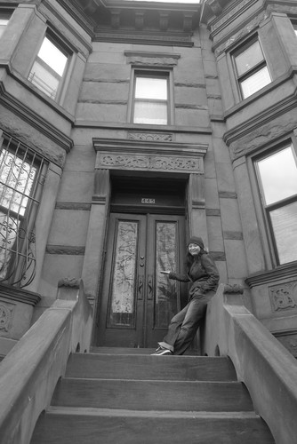 Yang Lina in front of my Brooklyn house