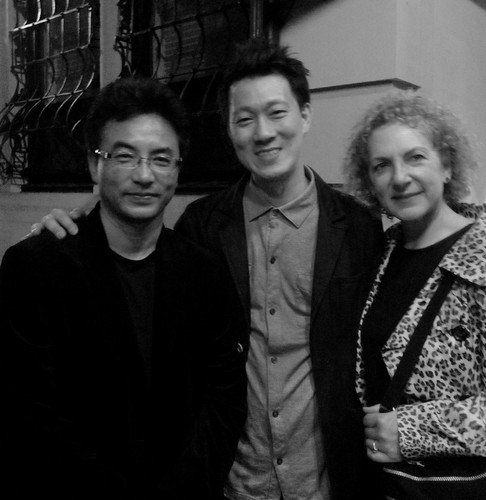 Pema Tsedan with Kevin Lee and Sally Berger at MoMA