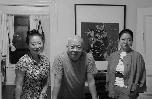 Yue Minjun and Yuer Er in our Brooklyn house in NYC