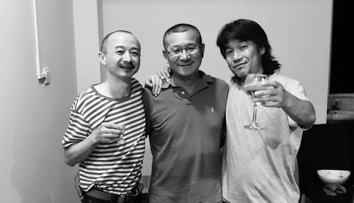 Zhu Ning, Ma Shaofang, and Zhang Xiaobin at small party