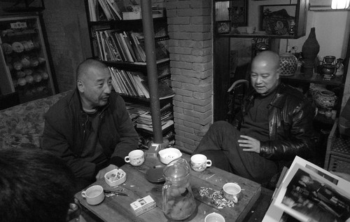 Tang Zhigang and Ye Yongqing in Liu Xiaojin's artist cafe in Kunming