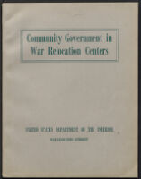 Community Government in War Relocation Centers