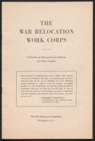 The War Relocation Work Corps: A Circular of Information for Enlistees and Their Families