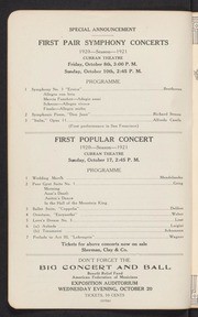1920-1921 Season Programs