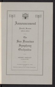 1914-1915 Season Programs