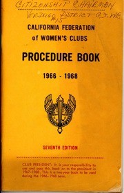 California Federation of Women's Clubs Procedure Book