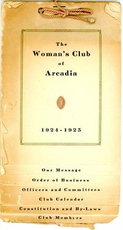 1924-1925 Arcadia Woman's Club Booklet