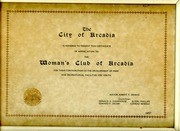 City of Arcadia Certificate of Appreciation