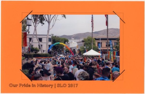 Central Coast Pride gathering, Mission Plaza, 2017