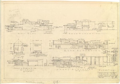 Masonic Temple, Lamanda Park, Pasadena, elevations, sheet no. 8