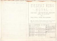 Desert King Hotel, index of sheets, sheet no. 1