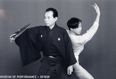 June Watanabe and Noh Master Anshin Uchida in "Noh Project I - Deai", 1996