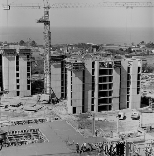 Aerial view of campus construction, UC San Diego