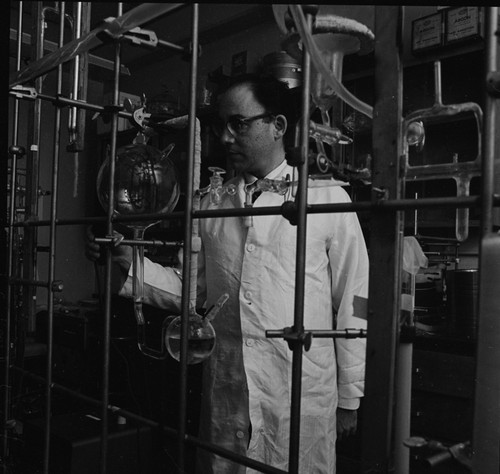 Stanley Miller in his laboratory, UC San Diego