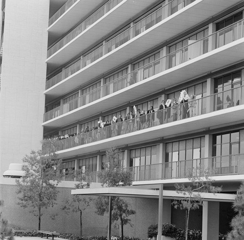 Student strike demonstration, Urey Hall, UC San Diego