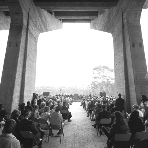 Graduation ceremony, Geisel Library forum, UC San Diego