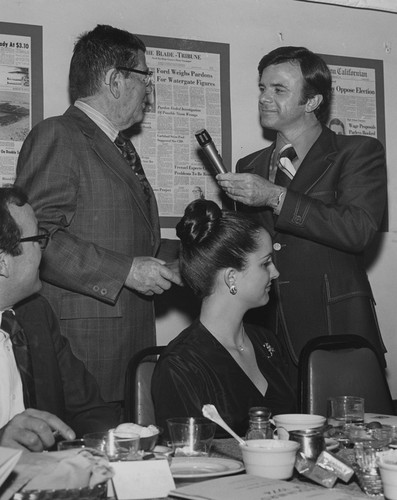 Carl Leavitt Hubbs (left) being interviewed by Mel Knoepp