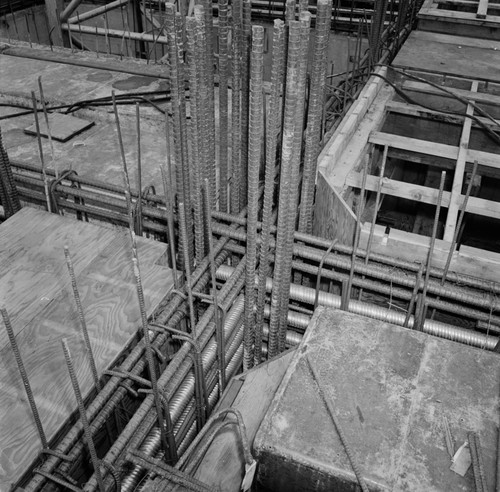 Rebar in Geisel Library construction, UC San Diego