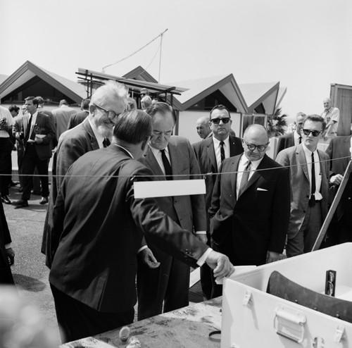 Vice President Hubert Horatio Humphrey visits the Scripps Institution of Oceanography campus