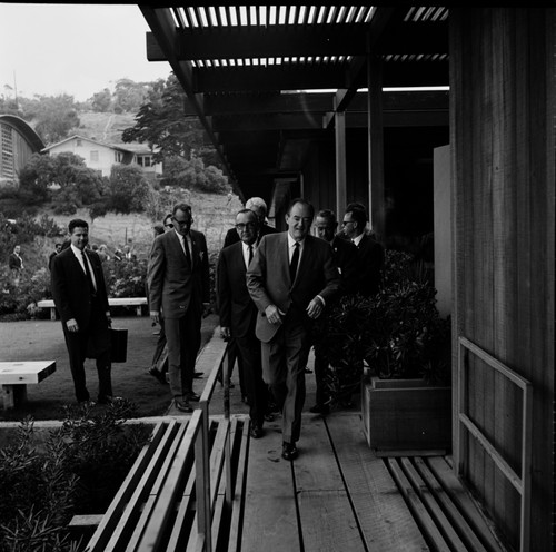 Vice President Hubert Horatio Humphrey visits the Scripps Institution of Oceanography campus