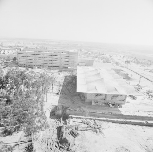 Aerial view of construction of Basic Sciences Building, UC San Diego