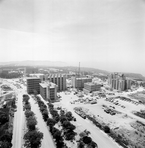 Aerial view of Muir College campus construction, UC San Diego