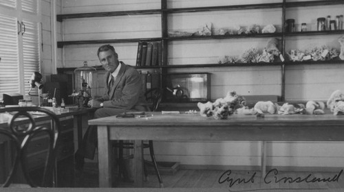 Cyril Crossland working in a laboratory