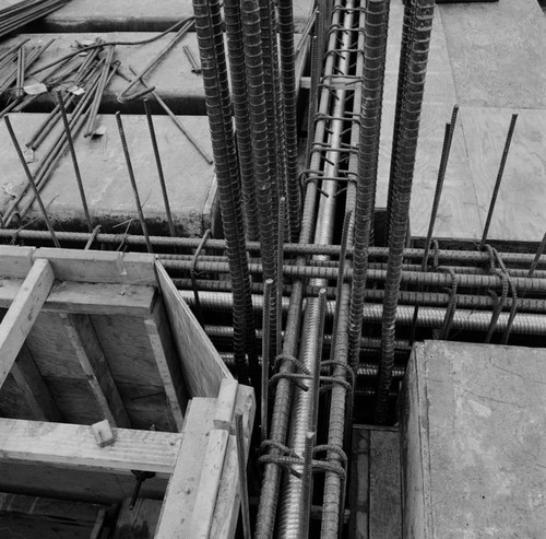 Rebar in Geisel Library construction, UC San Diego