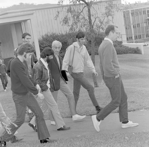 Jacques Cousteau (center) visiting Scripps Institution of Oceanography