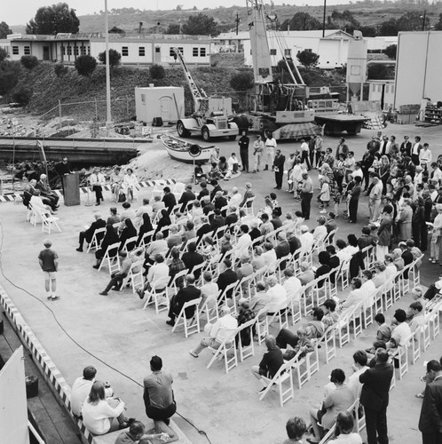 William Nierenberg speaking at the dedication of R/V Melville, Scripps Institution of Oceanography