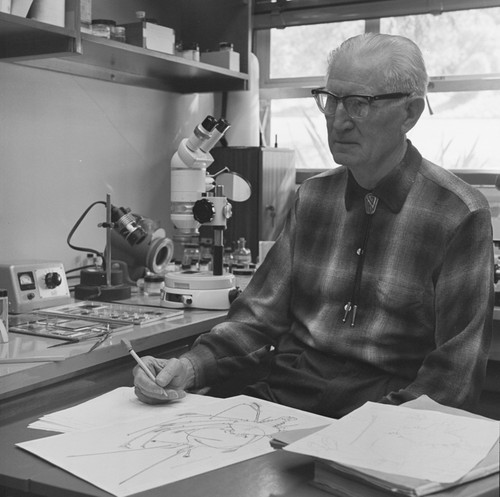 Martin W. Johnson in his office at Scripps Institution of Oceanography