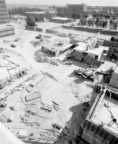 Aerial view of construction at Muir and Revelle Colleges, UC San Diego