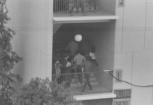 Students protesting against the Vietnam War, Urey Hall, UC San Diego