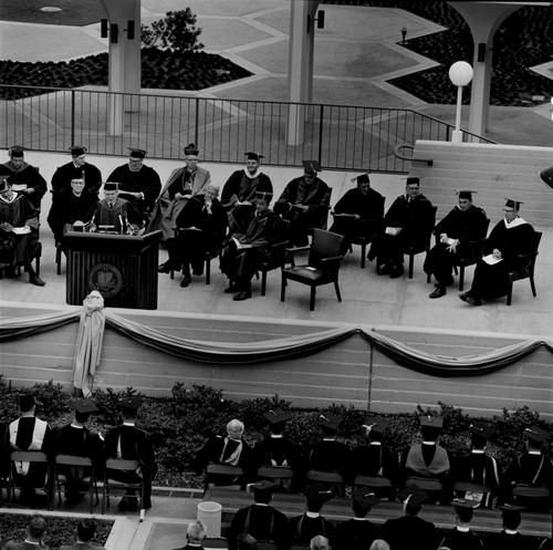 Podium at installation of John S. Galbraith as Chancellor, UC San Diego