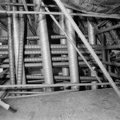 Rebar detail in construction of Geisel Library, UC San Diego