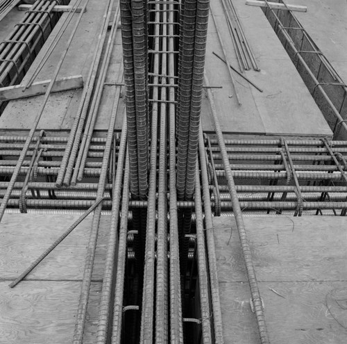 Rebar in Geisel Library construction, UC San Diego