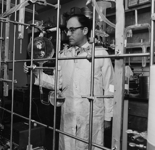 Stanley Miller in his laboratory, UC San Diego