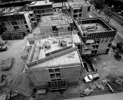 Aerial view of Revelle College campus construction, UC San Diego