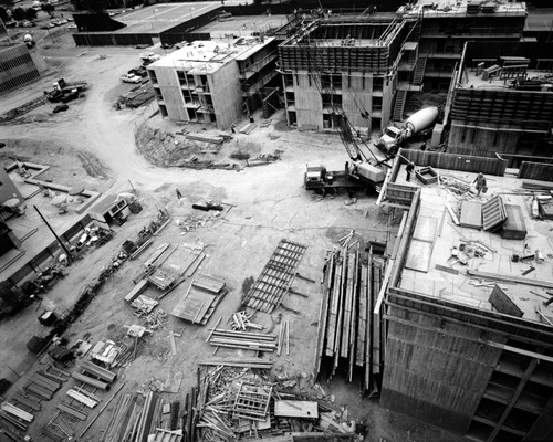 Aerial view of Muir College campus construction, UC San Diego