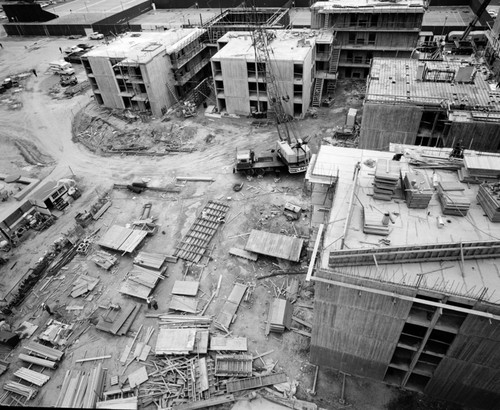 Aerial view of Revelle College campus construction, UC San Diego