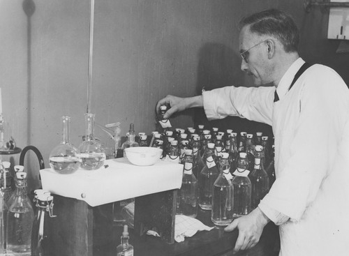 John Cunningham working in laboratory